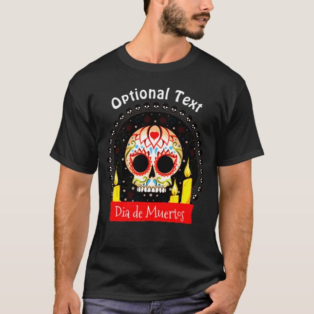 T-shirt Dia de los Muertos Crâne à sucre Halloween (Devant)