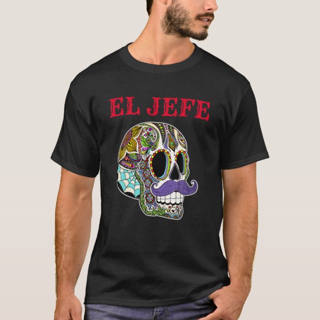 T-shirt Dia De Los Muertos Crâne à sucre pour hommes El Je (Devant)