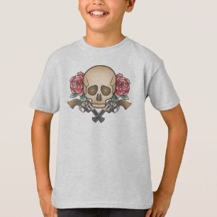 T-shirt Dia de los Muertos Crâne et armes à feu   Chemise 