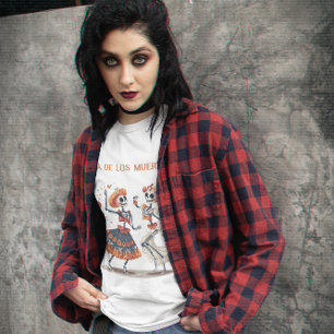 T-shirt Dia de los Muertos dansant squelettes personnalisa