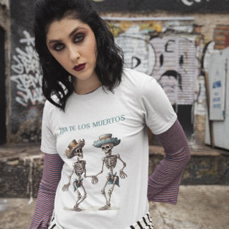 T-shirt Dia de los Muertos dansant squelettes personnalisa