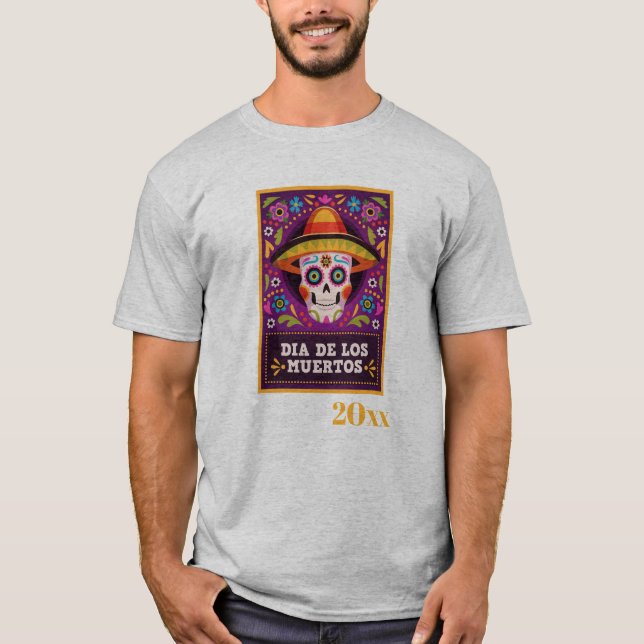 T-shirt Dia De Los Muertos dated (Devant)