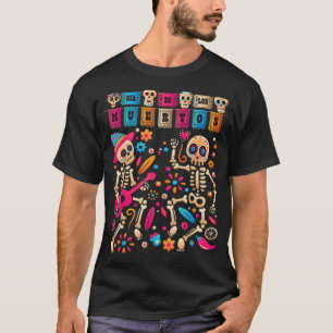 T-shirt Dia De los Muertos Day of the Dead Mexican Skeleto