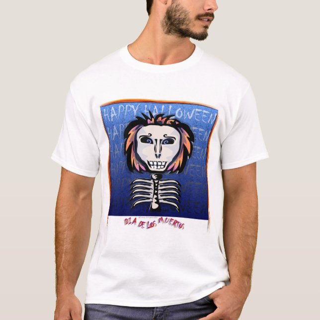 T-shirt Dia de los Muertos/Halloween heureux (Devant)