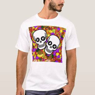 T-shirt Dia De Los Muertos - Happy Couple W/Fruit