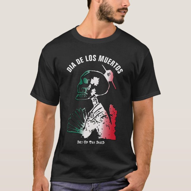 T-shirt Dia de los Muertos, Jour de la squelette morte (Devant)