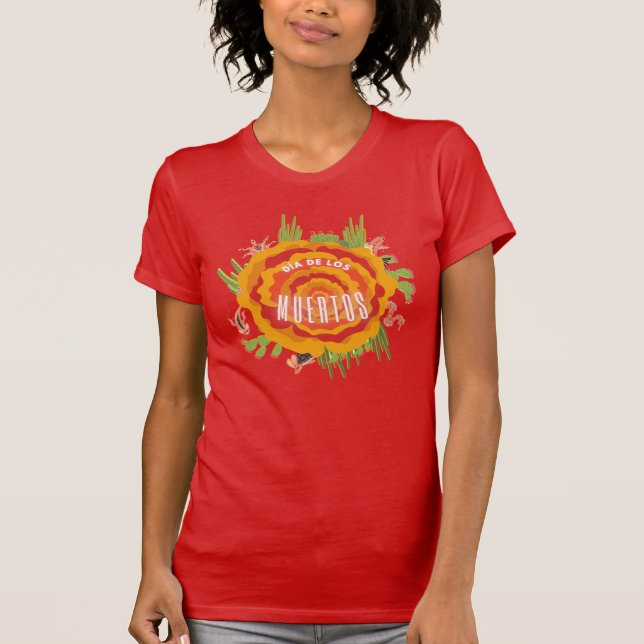 T-shirt Dia de los Muertos (Le Jour des Morts) Rouge (Devant)