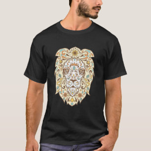 T-shirt Dia De Los Muertos Lion Day Of The Dead Lion Face