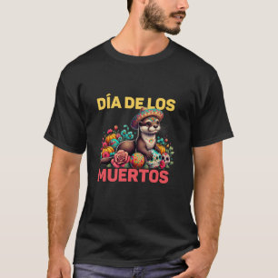 T-shirt Dia De Los Muertos Otter Halloween Jour Des Morts