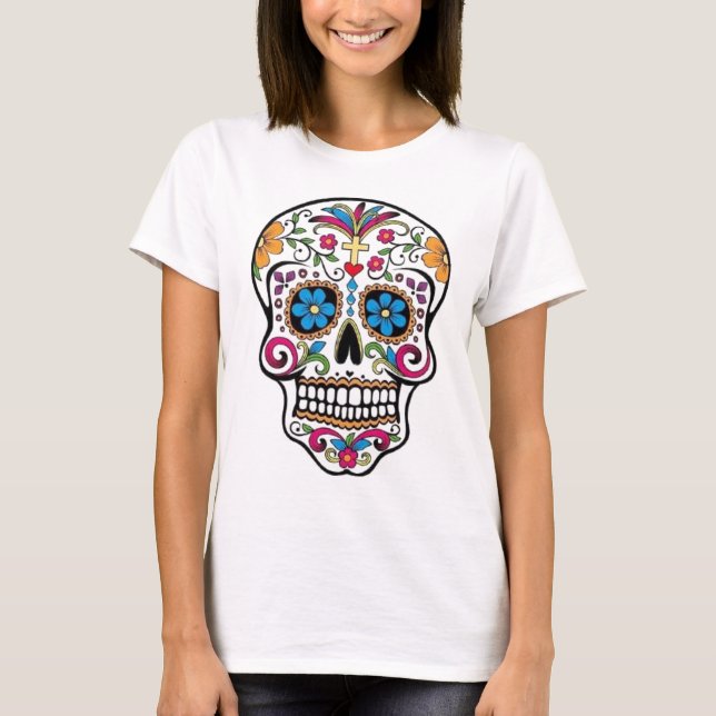 T-shirt Dia de los Muertos Skull (Devant)