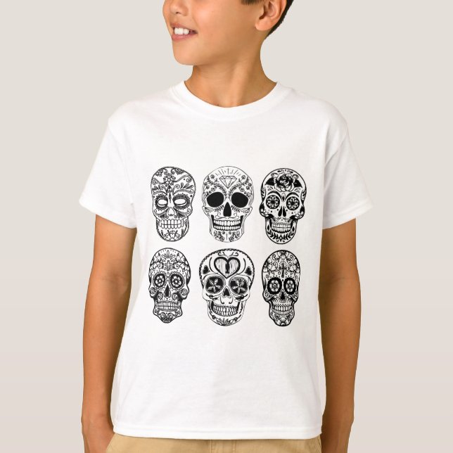 T-shirt Dia de los Muertos Skulls (jour des morts) (Devant)