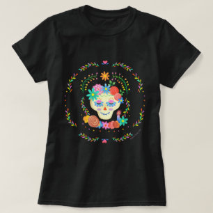 T-shirt Día de los Muertos Sugar Crâne Circulaire Design