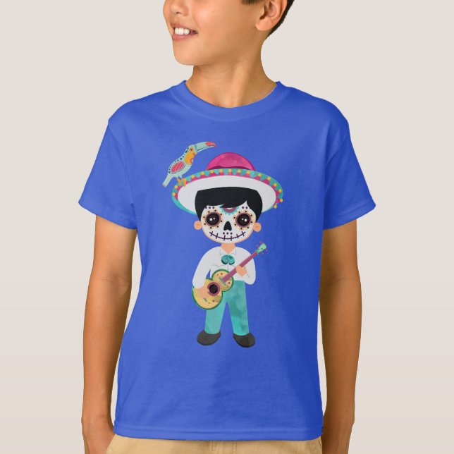 T-shirt Dia De Los Muertos Sugar Skull Boy (Devant)