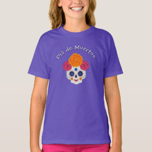 T-shirt Día de Muertos Crâne floral - Famille personnalisa