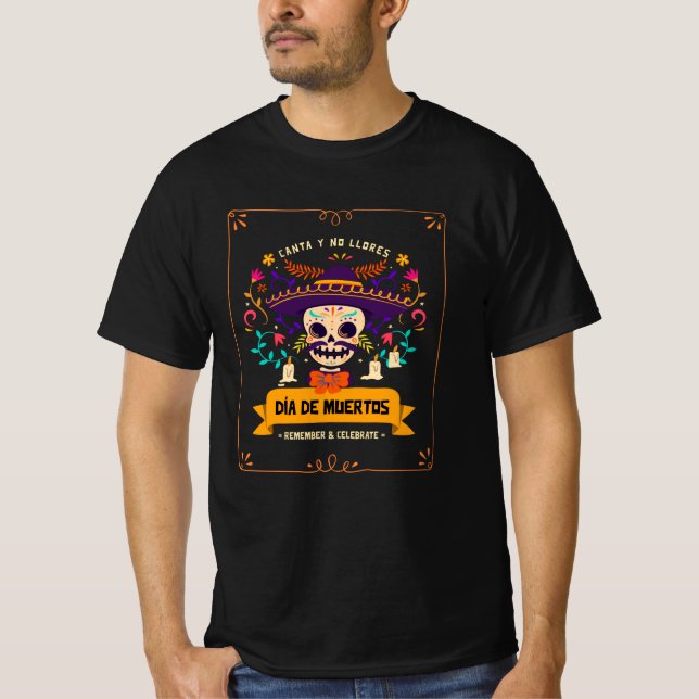 T-shirt Dia de muertos Jour du crâne des morts (Devant)