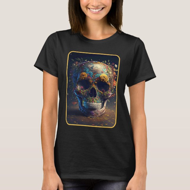T-shirt Dia De Muertos Mother Earth Dead Women Floral Suga (Devant)