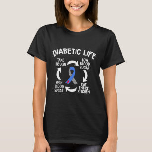 T-shirt Diabète amusant Cycle de vie Diabète Cadeau de sen