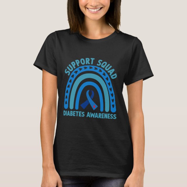 T-shirt Diabète Blue Support Squad Sensibilisation au diab (Devant)
