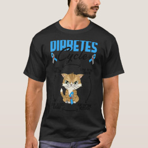 T-shirt Diabète Cycle Type 1 Diabétique Chat  Hommes 