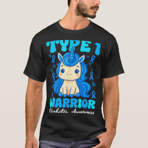 T-shirt Diabète de type 1 Licorne Guerrier Mignons Garçons