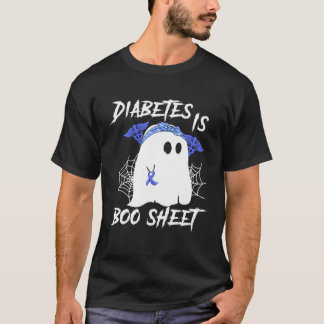 T-shirt Diabète Est Botte Feuille Halloween Ghost Diabetes