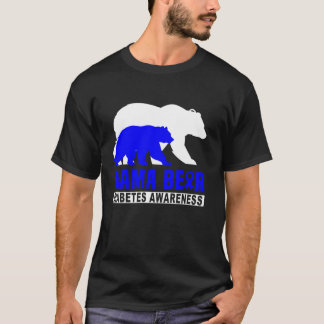 T-shirt Diabète Maman Ours Soutien Mère Maman Famille Supp