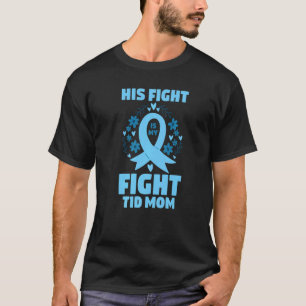 T-shirt Diabète Ruban Bleu de sensibilisation Son combat e