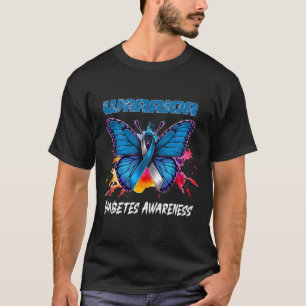 T-shirt Diabète Sensibilisation Papillon Coloré