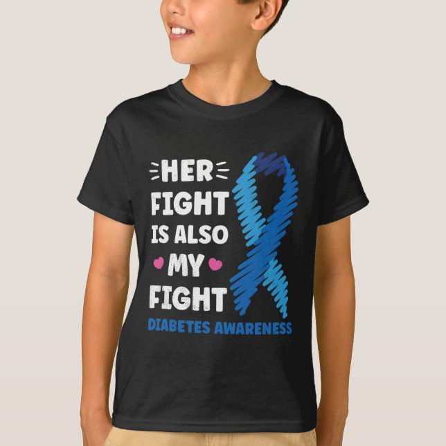 T-shirt Diabète Son combat est ma conscience combat (Devant)