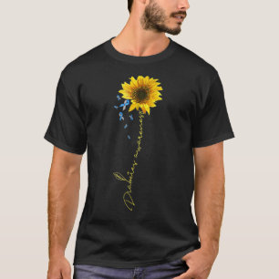 T-shirt Diabète Type 1 Une sensibilisation T Chemise Sunfl