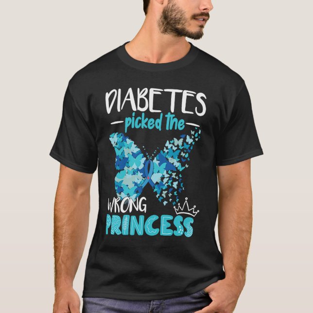 T-shirt Diabetes Picked The Wrong Princess Diabetes (Devant)