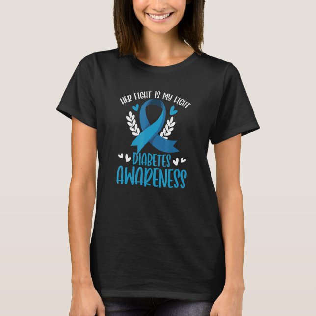 T-shirt Diabetes Support His Fight Is My Fight Diabetes Aw (Devant)