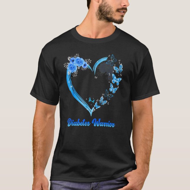 T-shirt Diabetes warrior heart (Devant)