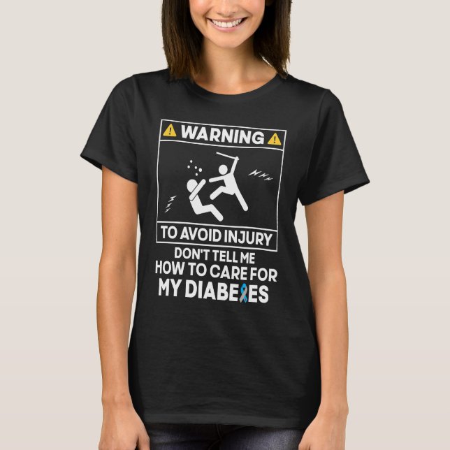 T-shirt Diabetes Warrior  Warning to Avoid Diabetes Awaren (Devant)