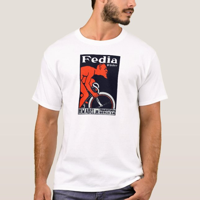 T-shirt Diable 1920 montant une bicyclette (Devant)