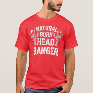 T-shirt Diable cornes de métal lourd né Headbanger naturel