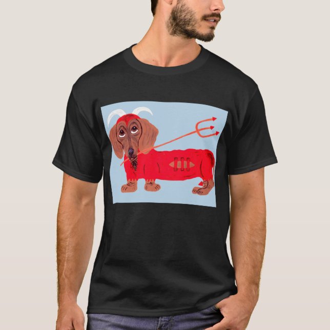 T-shirt Diable Dachshund (Devant)