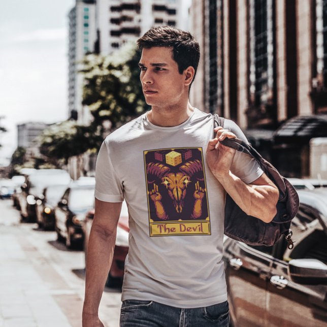 T-shirt Diable de carte Tarot Pixel (Créateur téléchargé)