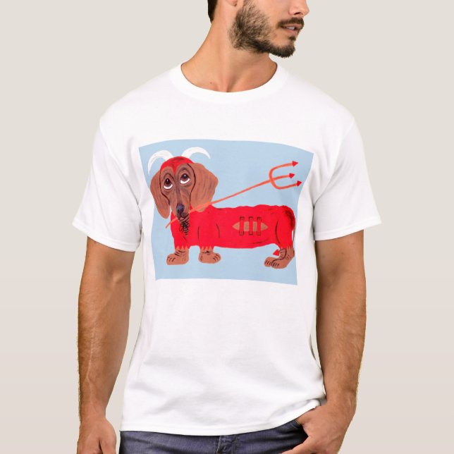 T-shirt Diable de Dachshund (Devant)