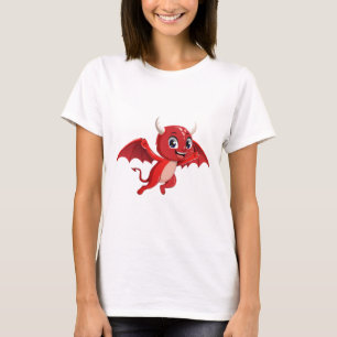 T-shirt Diable volant de dessin animé mignon