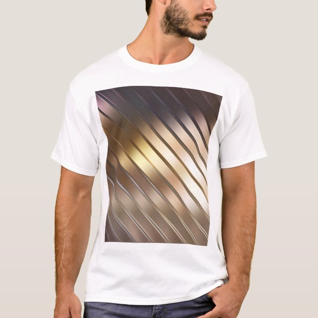 T-shirt Diagonal doré abstrait élégant arrière - plan. (Devant)