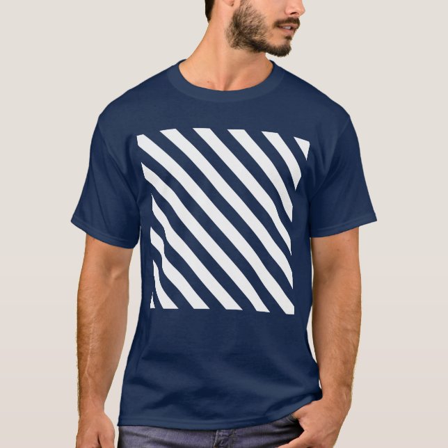T-shirt Diagonal Stripes Mono Pattern  (Devant)