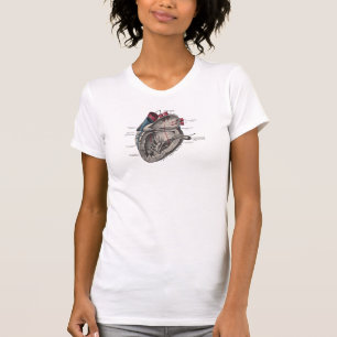 T-shirt Diagramme anatomique vintage de coeur
