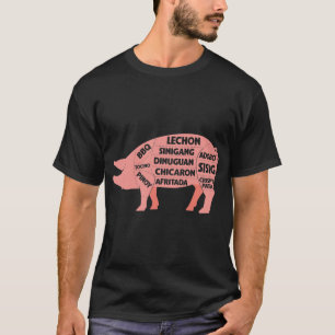 T-shirt Diagramme BBQ Porc Philippin Porc Coupes Viande
