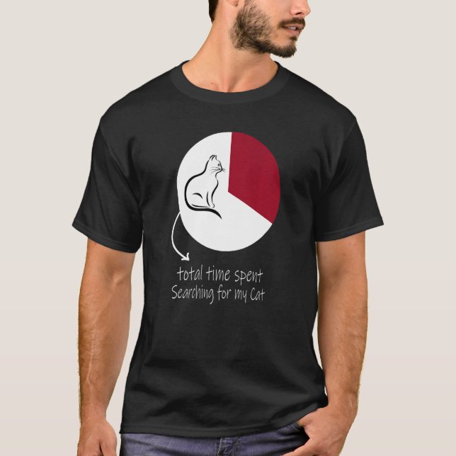 T-shirt Diagramme circulaire du temps de chat Temps total  (Devant)