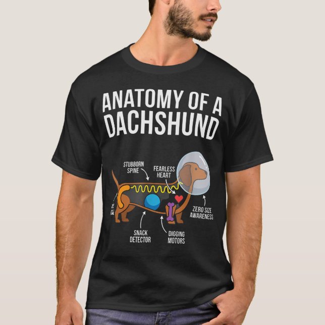 T-shirt Diagramme d'anatomie de teckel (Devant)