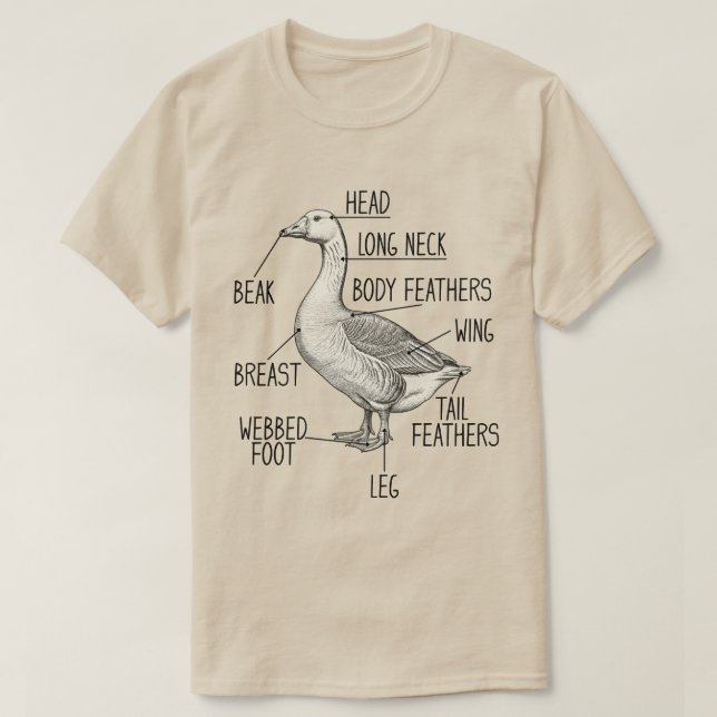 T-shirt Diagramme d'anatomie d'oie (Design devant)