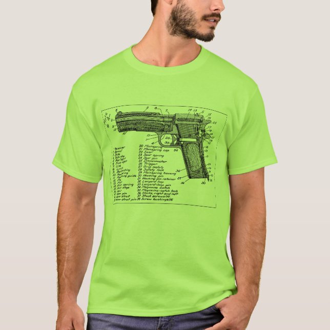 T-shirt Diagramme d'arme à feu (Devant)