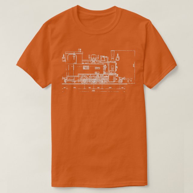T-shirt Diagramme de câblage à vapeur Locomotive (Design devant)