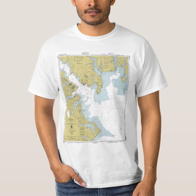 T-shirt Diagramme de la baie de chesapeake (Devant)